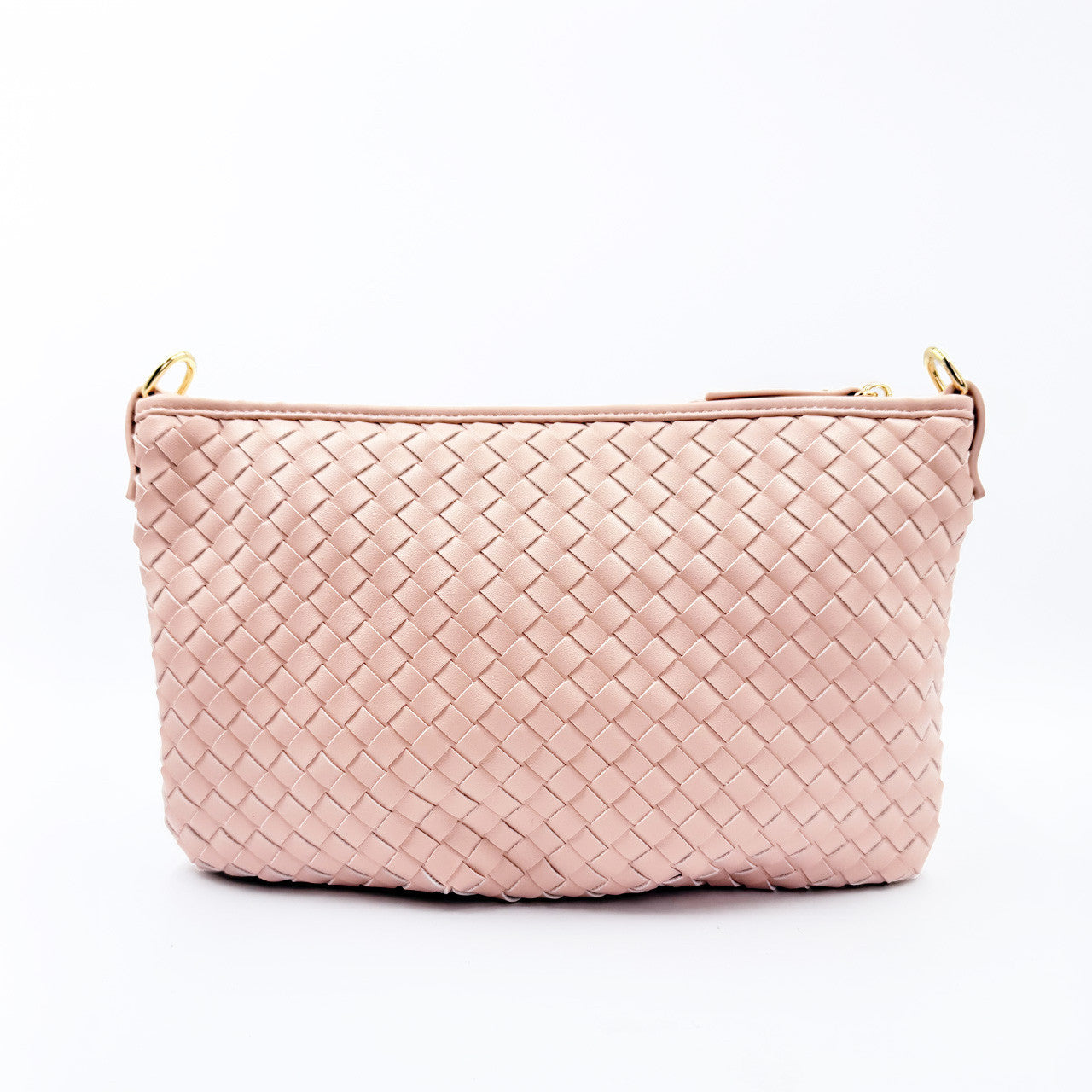Woven Vegan Leather 3-Way Shoulder Crossbody Clutch Bag