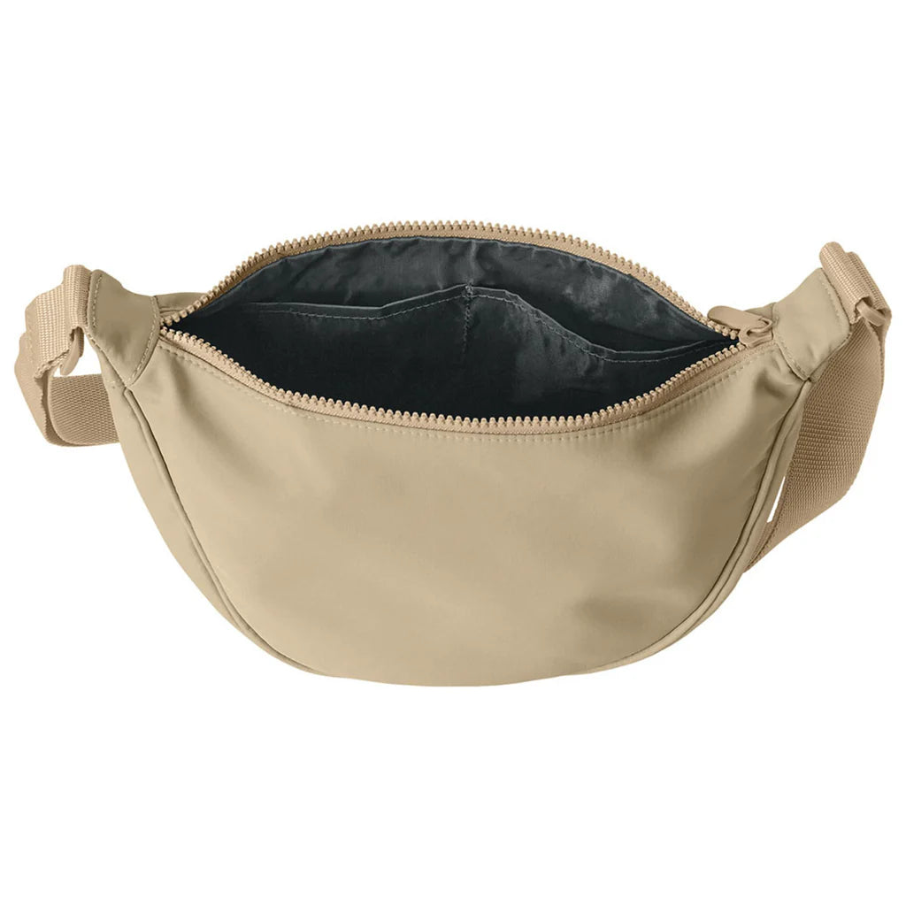 Matte Polyester Curved Crescent Crossbody Bag