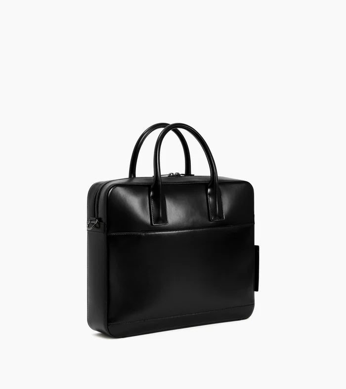 Smooth Full Grain Leather Slim Laptop Briefcase Bag
