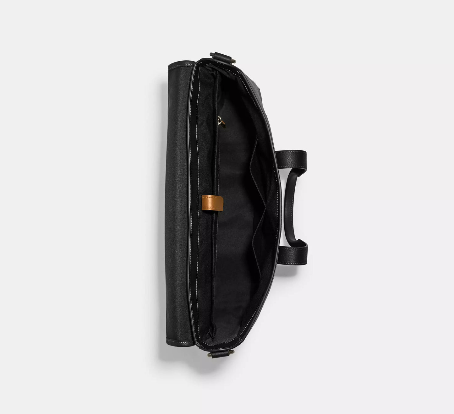 Refined Pebble Leather Flap Laptop Briefcase Bag