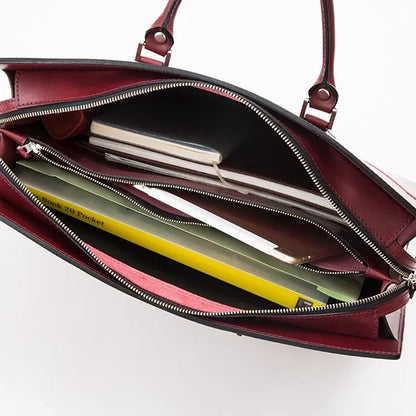 Thick Leather B4 Business Laptop Hand Tote Bag