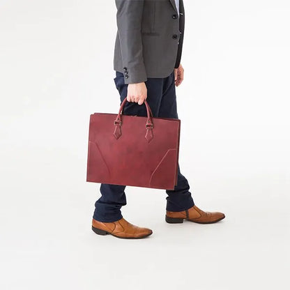 Thick Leather B4 Business Laptop Hand Tote Bag
