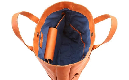 Soft Full Grain Leather 2-Way Work Laptop Tote Bag
