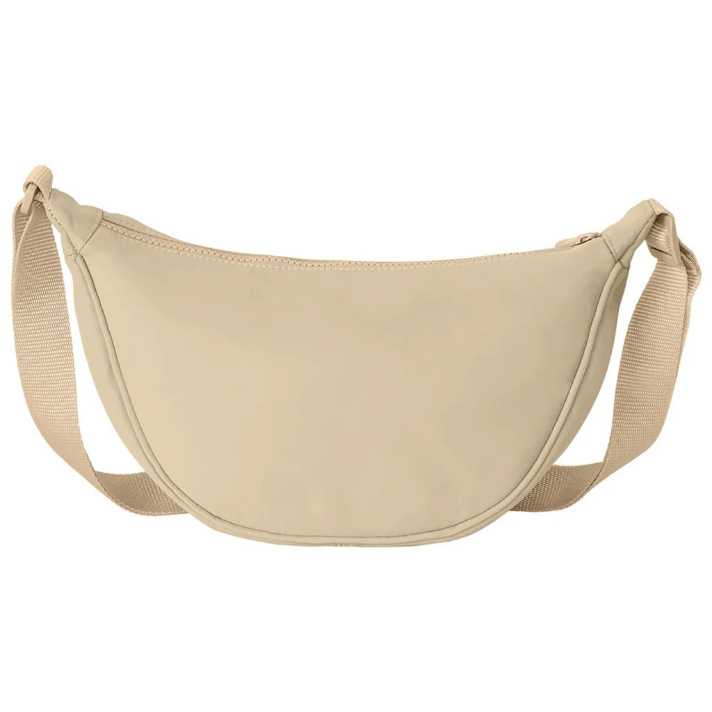 Matte Polyester Curved Crescent Crossbody Bag
