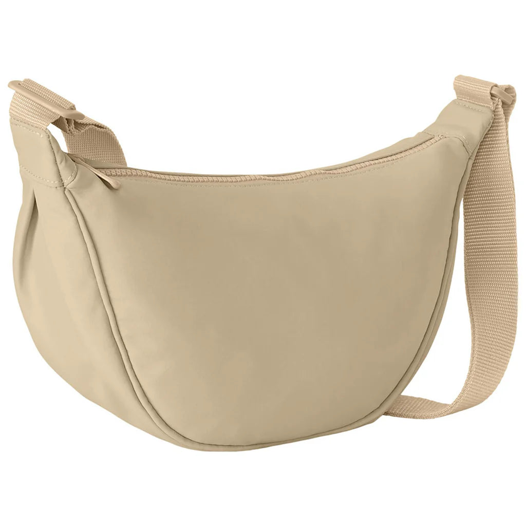Matte Polyester Curved Crescent Crossbody Bag