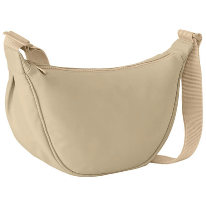 Matte Polyester Curved Crescent Crossbody Bag