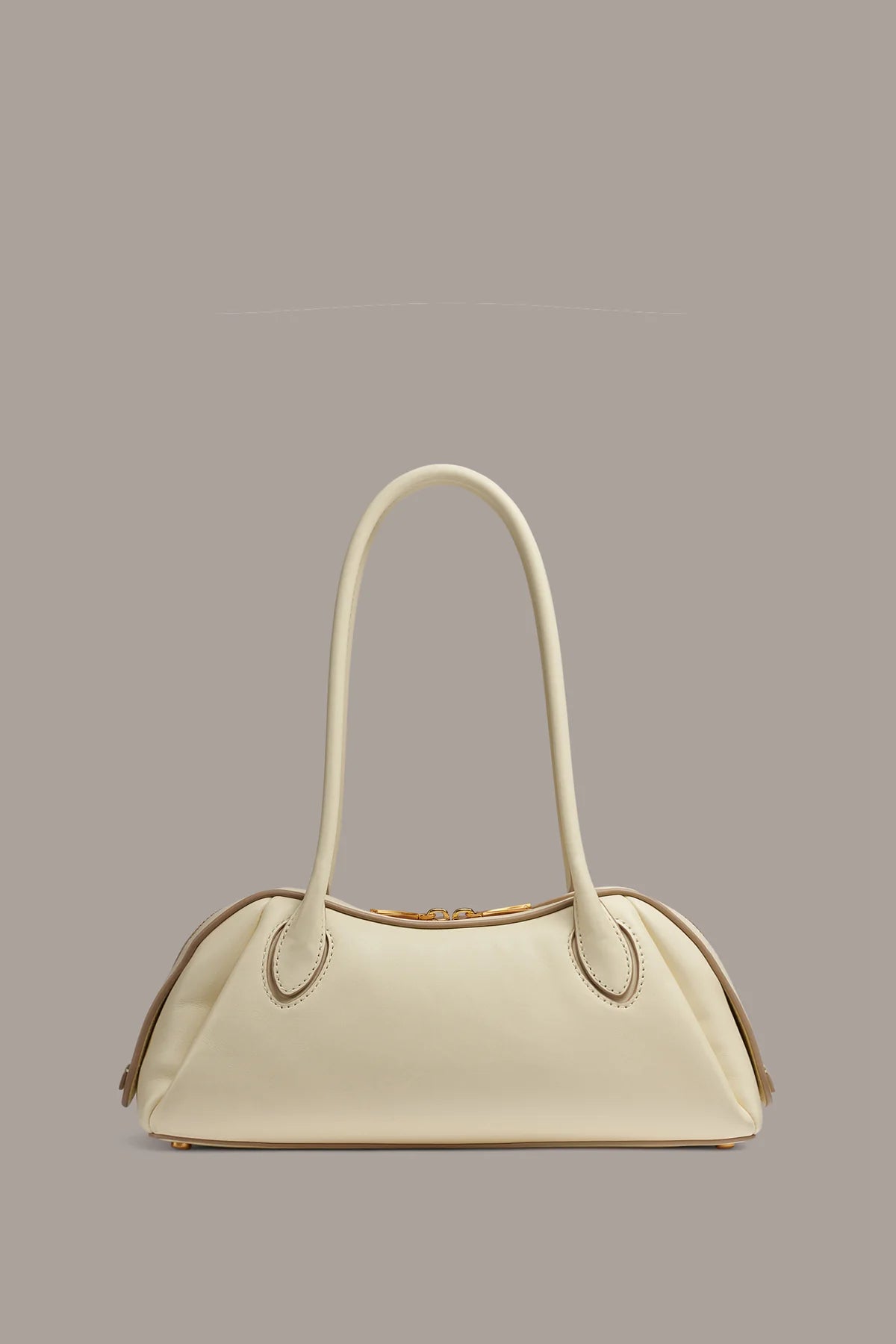 Smooth Cow Leather Vintage Mini Baguette Shoulder Bag