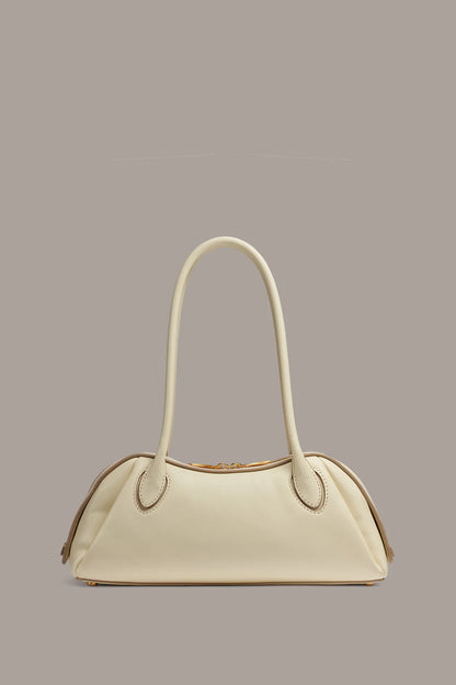 Smooth Cow Leather Vintage Mini Baguette Shoulder Bag