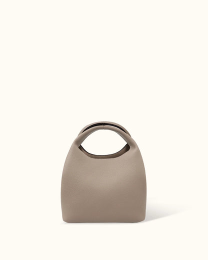Minimal Pebble Leather 2-Way Mini Hobo Handbag