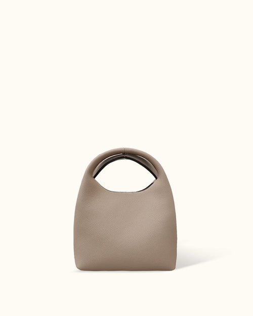 Minimal Pebble Leather 2-Way Mini Hobo Handbag