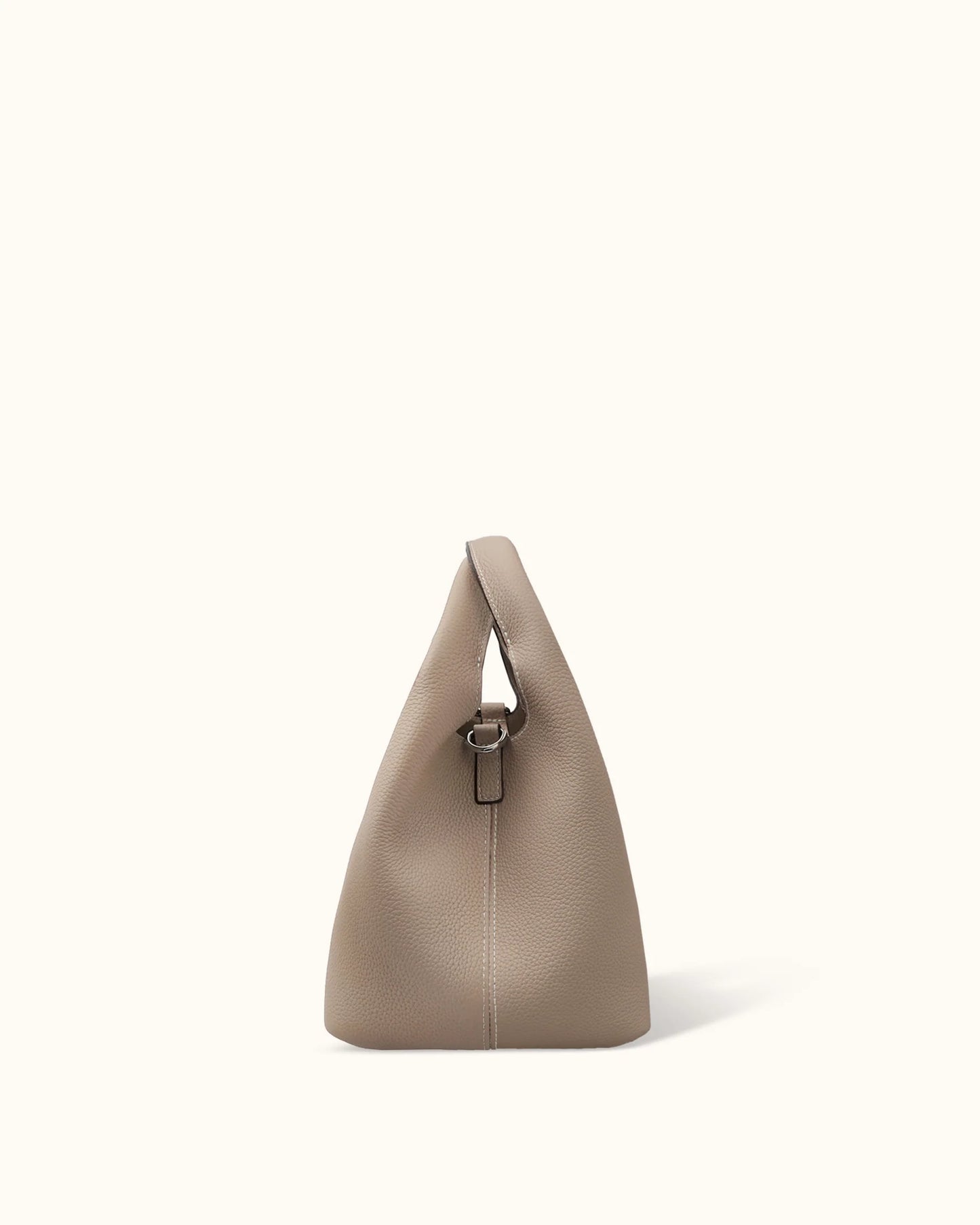 Minimal Pebble Leather 2-Way Mini Hobo Handbag