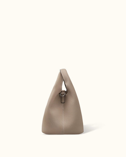 Minimal Pebble Leather 2-Way Mini Hobo Handbag