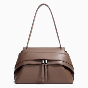 Layered Belted Smooth PU Minimal Shoulder Bag