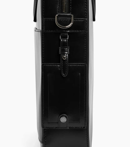 Smooth Full Grain Leather Slim Laptop Briefcase Bag