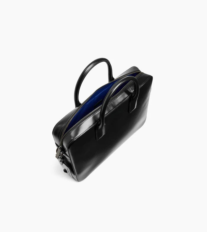 Smooth Full Grain Leather Slim Laptop Briefcase Bag