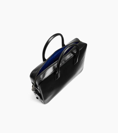 Smooth Full Grain Leather Slim Laptop Briefcase Bag