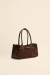 Adjustable Buckle Suede Retro Baguette Shoulder Bag