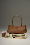 Adjustable Buckle Nappa Leather Retro Baguette Shoulder Bag