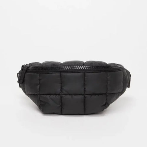 Quilted Puffy Nylon Adjustable Sling Crossbody Fanny Pack