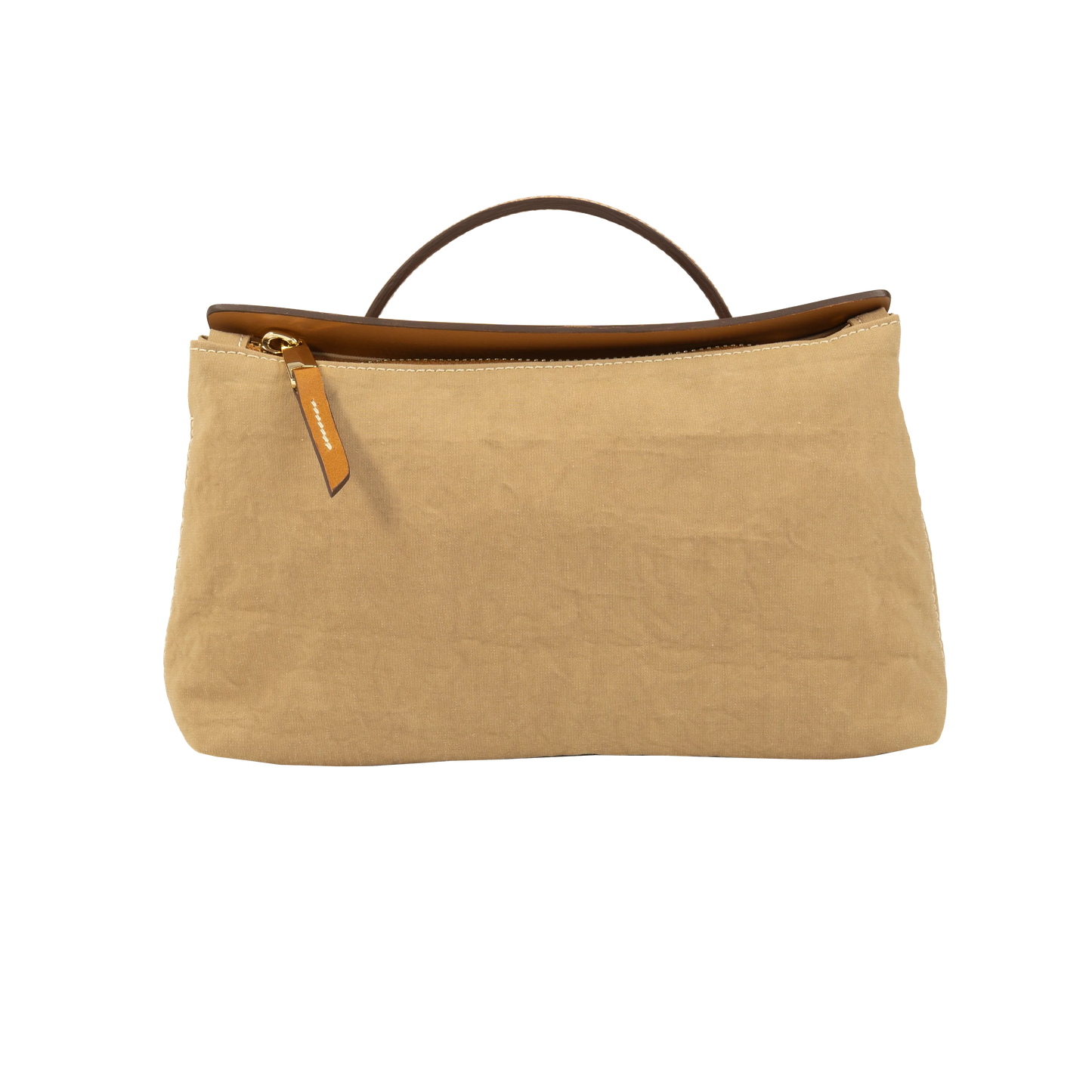 Minimal Nylon Leather Trim Mini Hand Crossbody Pochette Bag