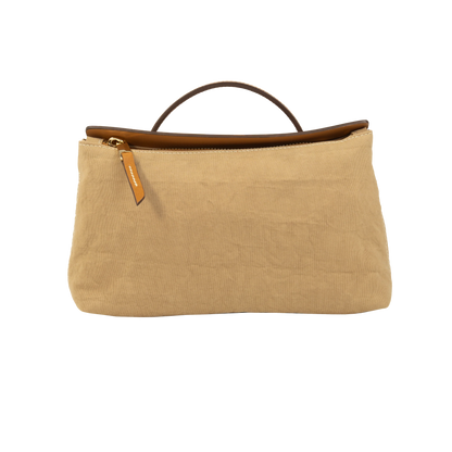 Minimal Nylon Leather Trim Mini Hand Crossbody Pochette Bag